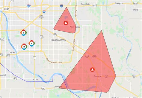 Tulsa outage map - Jul 11, 2023 · A power outage is impacting customers in Midtown Tulsa on Tuesday, said PSO's Wayne Green. According to the PSO Outage map, there are 2,477 customers without power as of 5 p.m. 
